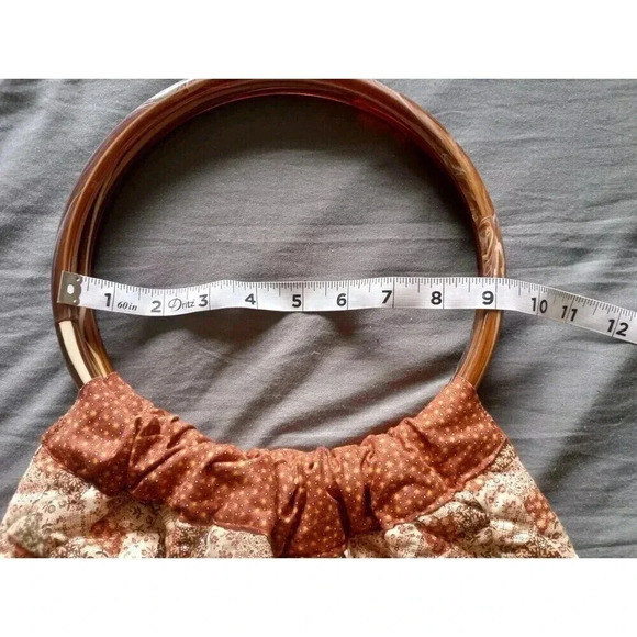 Retro Style Boho Bag Purse Cloth‎ with O-Ring Handles Bohemian Hippie - Picture 4 of 7